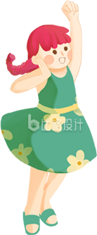 可爱小姑娘手绘插画