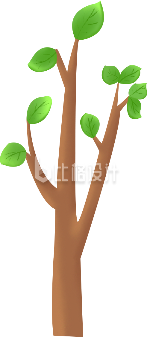 树枝手绘插画趣味