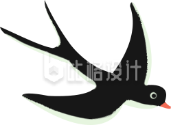 燕子手绘插画趣味