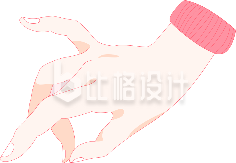 纤细玉手手绘插画