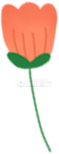 一朵花手绘插画 趣味