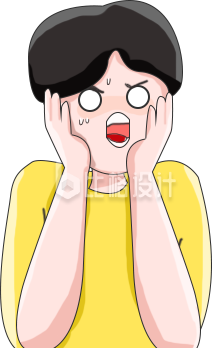 紧张趣味手绘插画卡通小男孩