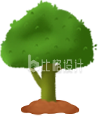 一颗树手绘插画趣味