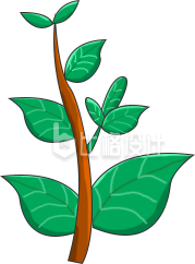 树苗手绘趣味插画