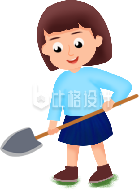 可爱小女孩趣味手绘插画