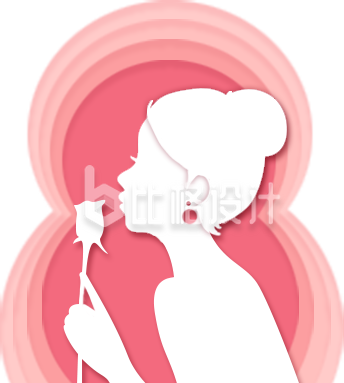 剪影美少女趣味手绘