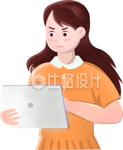 生气美少女趣味手绘
