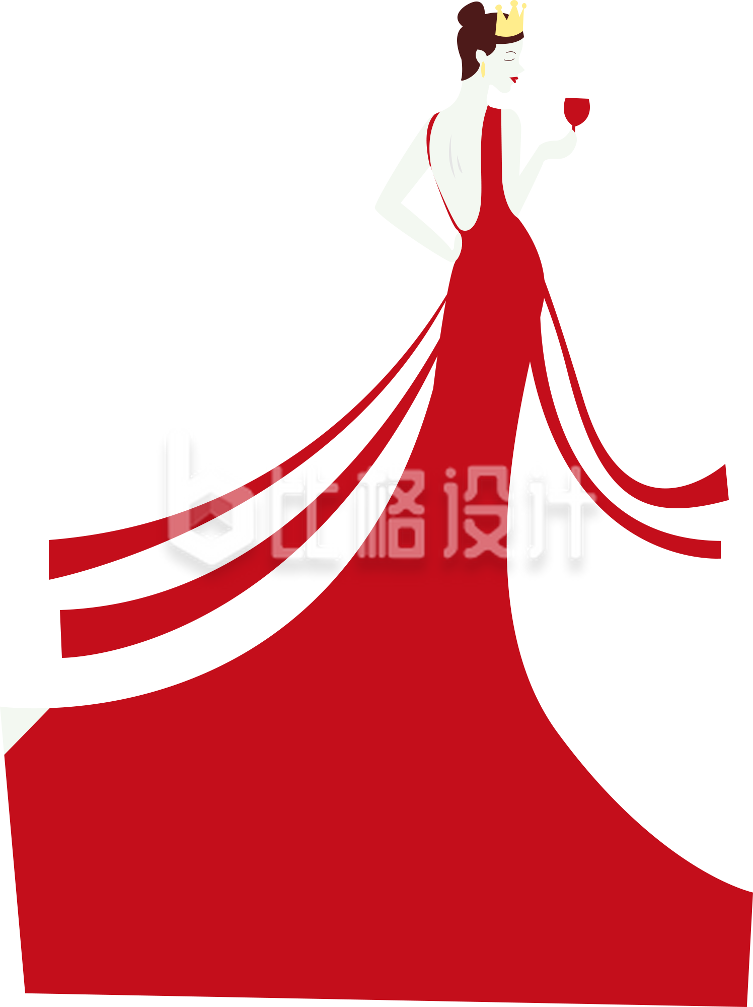 女王手绘趣味插画