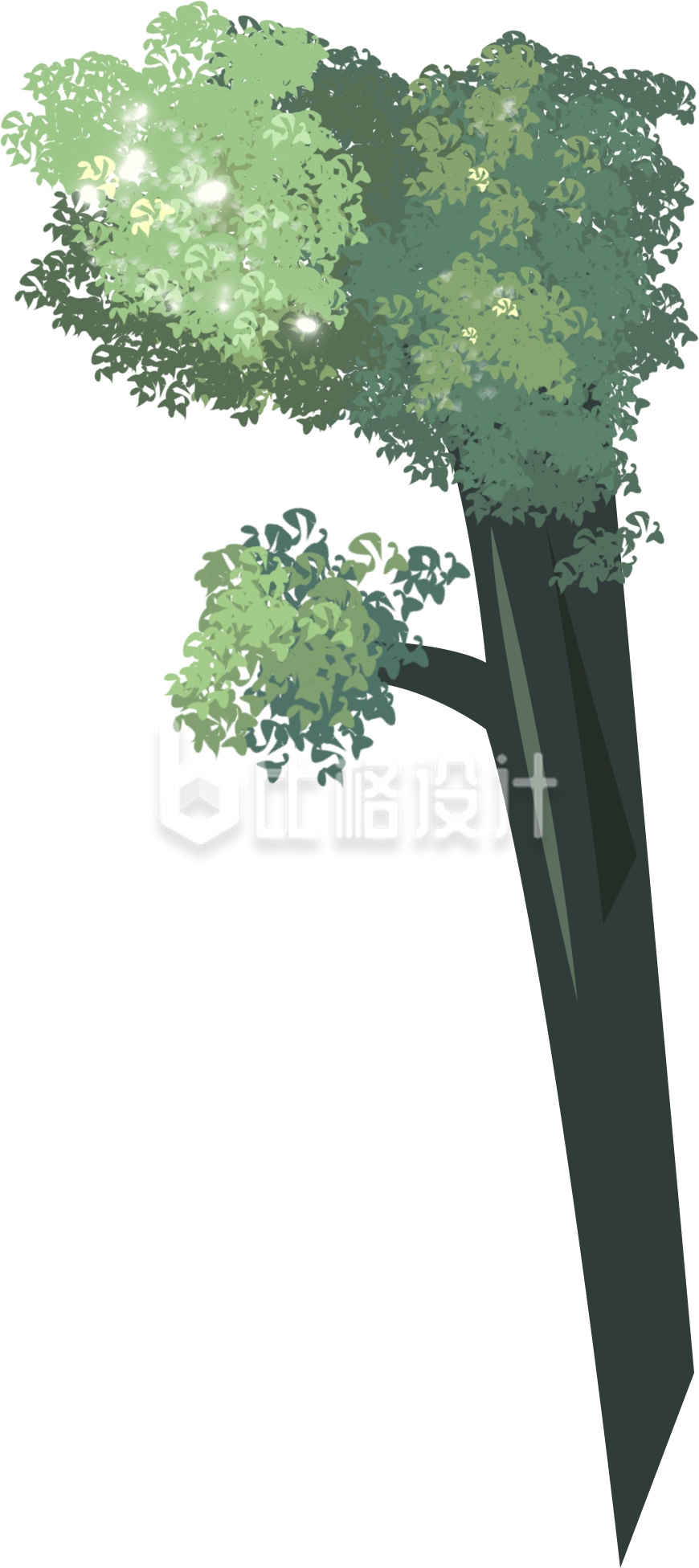大树手绘趣味插画