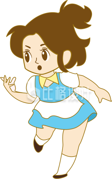 小姑娘手绘趣味插画