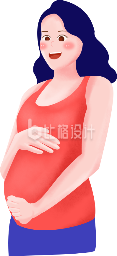 可爱孕妇形象图，适合母婴类宣传物料