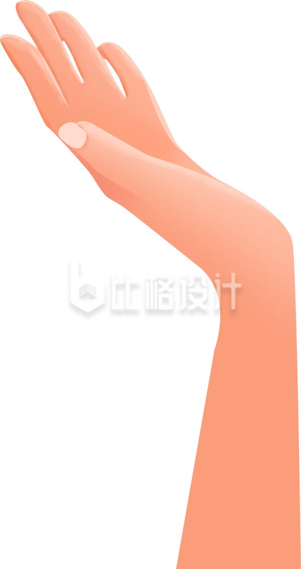 简约手绘风格的手部形象展示素材