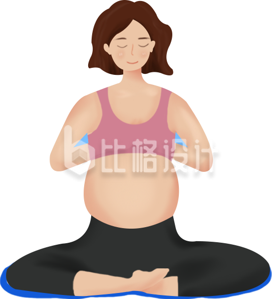 孕妇做瑜伽的插画 母婴健身类宣传素材