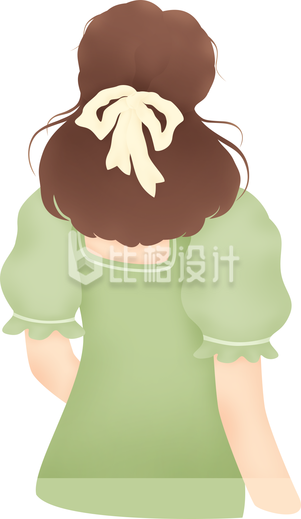 扎着蝴蝶结的少女背影图尽显清新可爱风 扎着蝴蝶结的少女背影图尽显清新可爱风