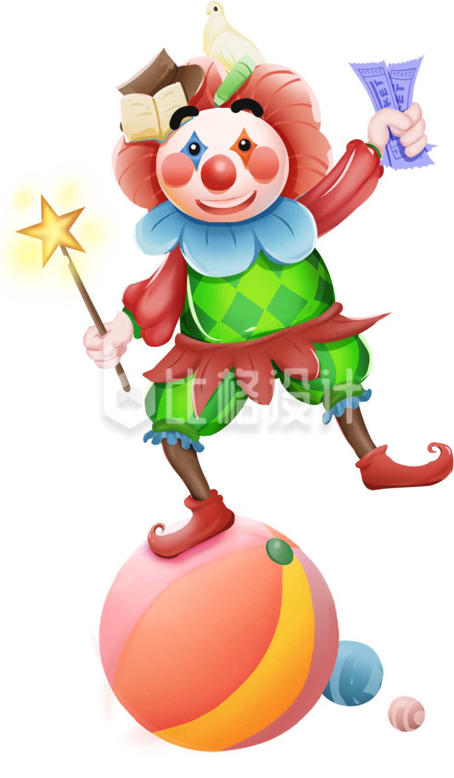 可爱小丑形象的趣味装饰图 适合多种宣传