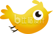 可爱小黄鸟形象的趣味卡通宣传物料
