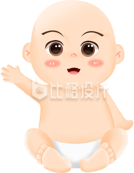可爱宝宝形象，母婴产品宣传卡通物料