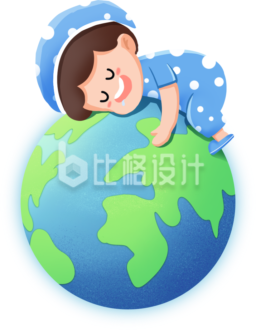 可爱孩童趴在地球仪上安然入睡的画面