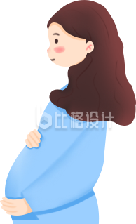 可爱孕妇形象，母婴类宣传物料设计图