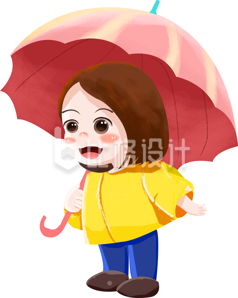 可爱女孩撑伞图 可作宣传海报等物料 可爱女孩撑伞图 可作宣传海报等物料