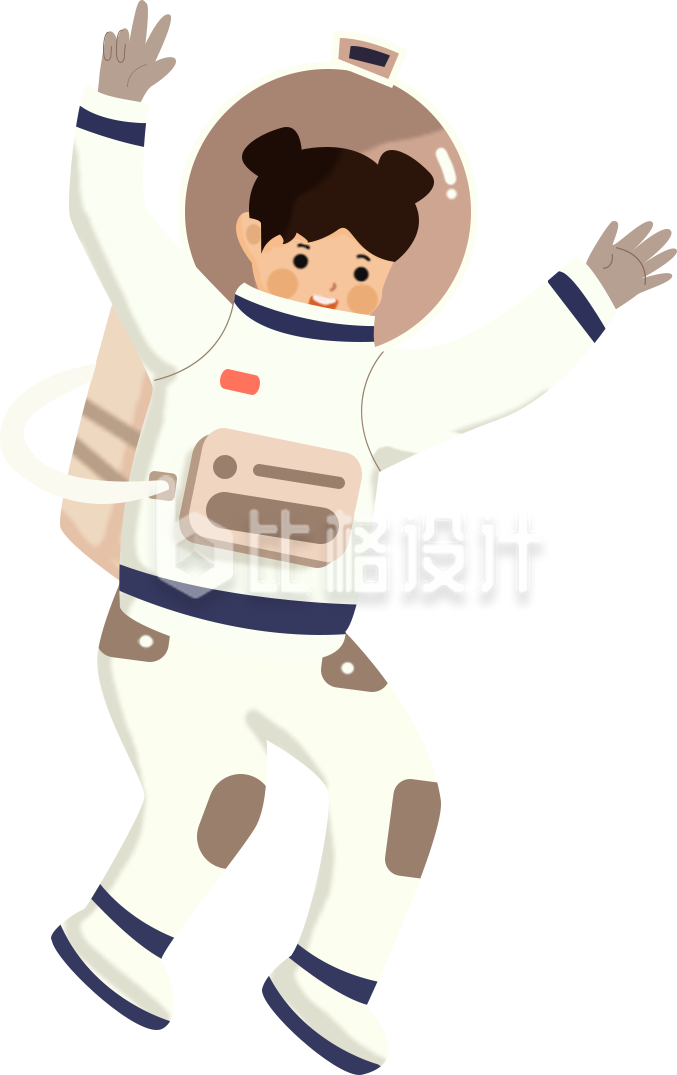 可爱宇航员形象的航天主题宣传插画