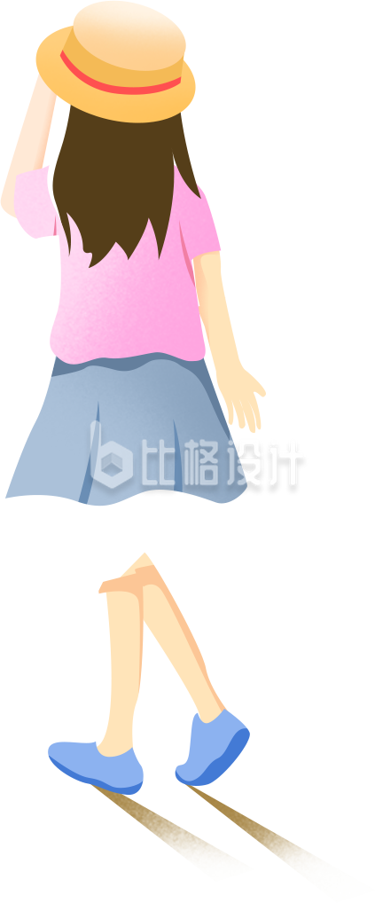 戴帽女孩背影图 适合多种宣传物料