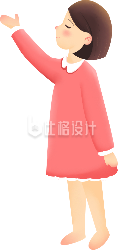 可爱小女孩手绘插画