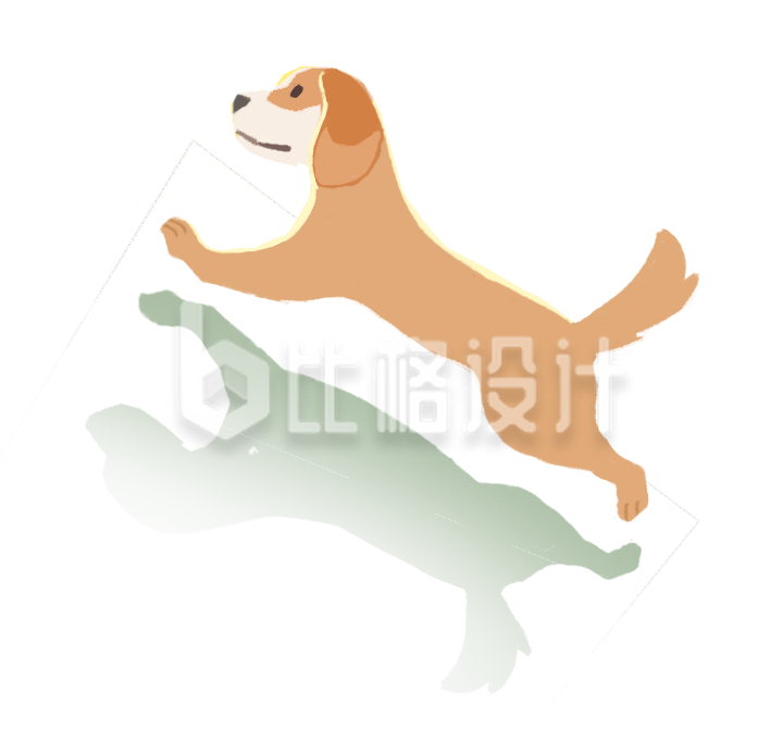 可爱小狗手绘插画