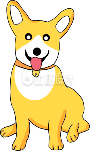可爱小狗手绘插画
