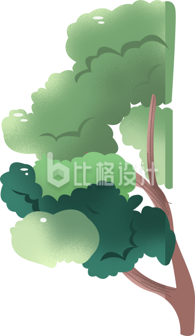 大树手绘插画趣味