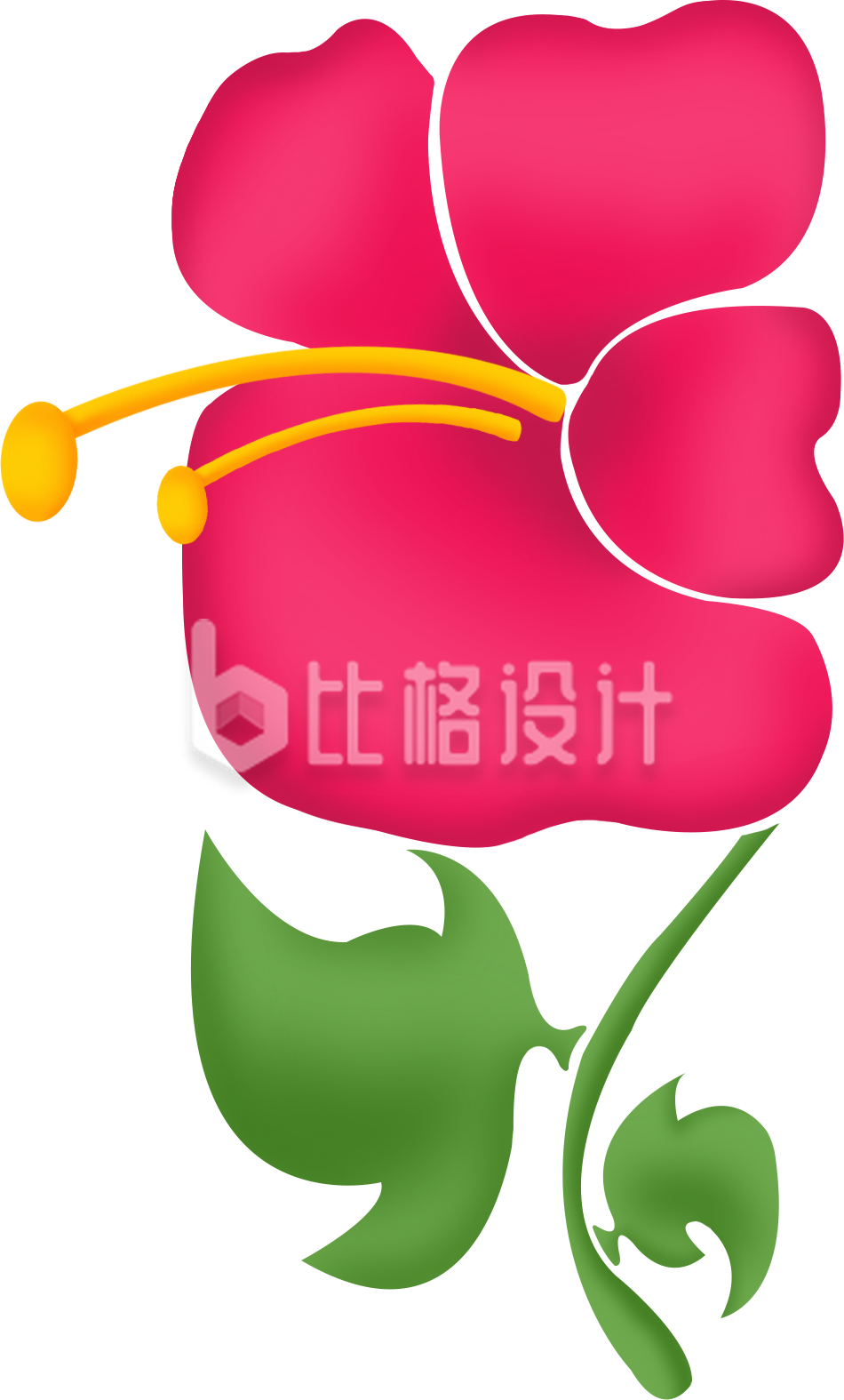 一朵花手绘插画趣味