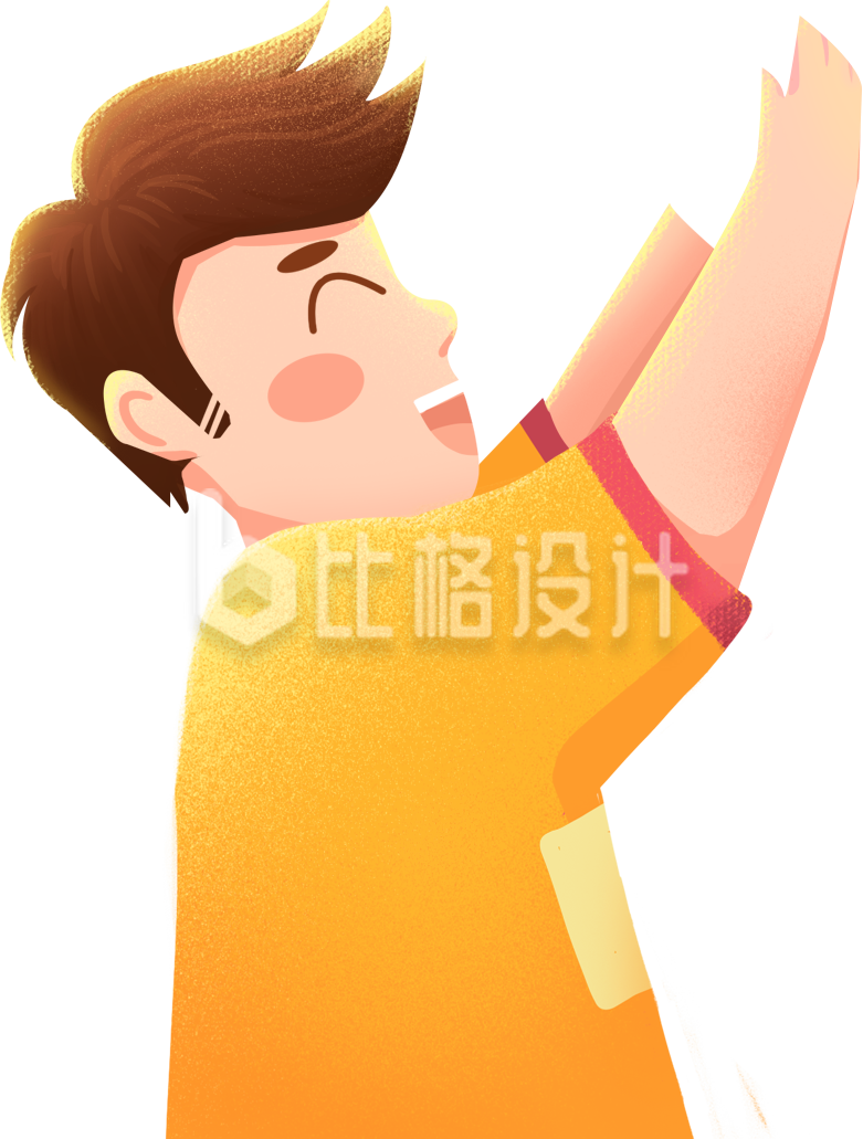 大人男孩趣味插画手绘