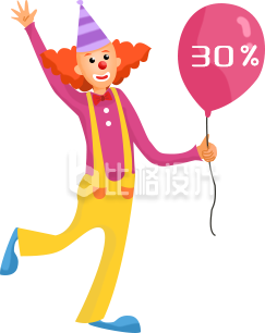 小丑手绘插画趣味
