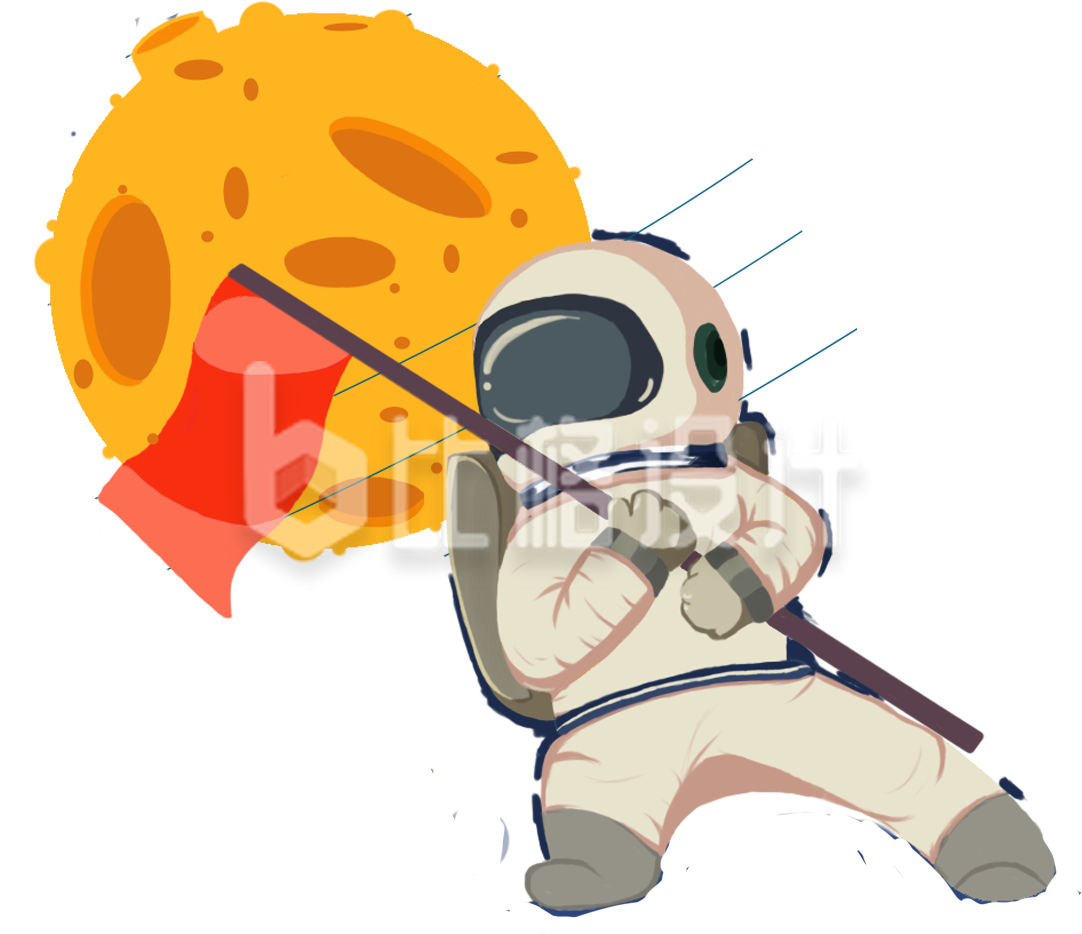 宇航员手绘趣味插画