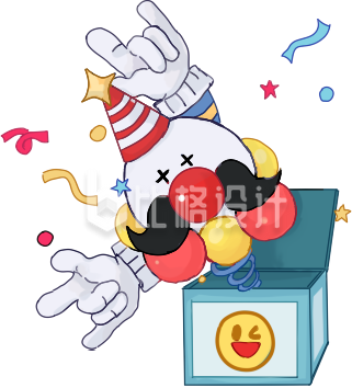 小丑手绘趣味插画