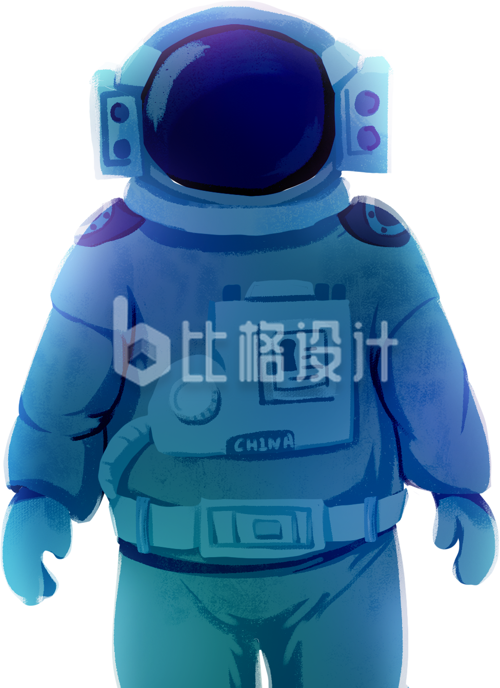 宇航员手绘插画趣味