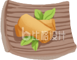 蛋糕美食手绘插画
