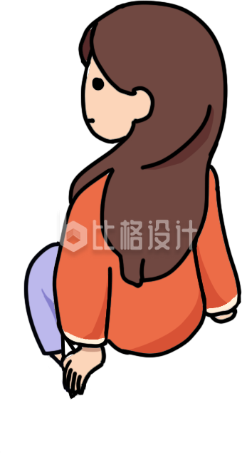 有一个小姑娘手绘可爱