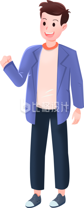 小男孩手绘插画