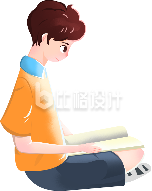 爱学习的小男孩手绘
