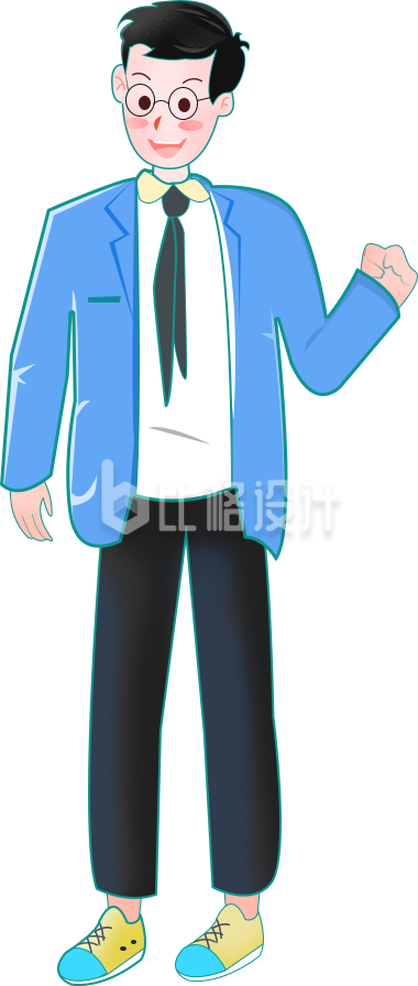 男生手绘插画