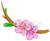 粉色花朵装饰枝 清新文艺的鲜花类素材