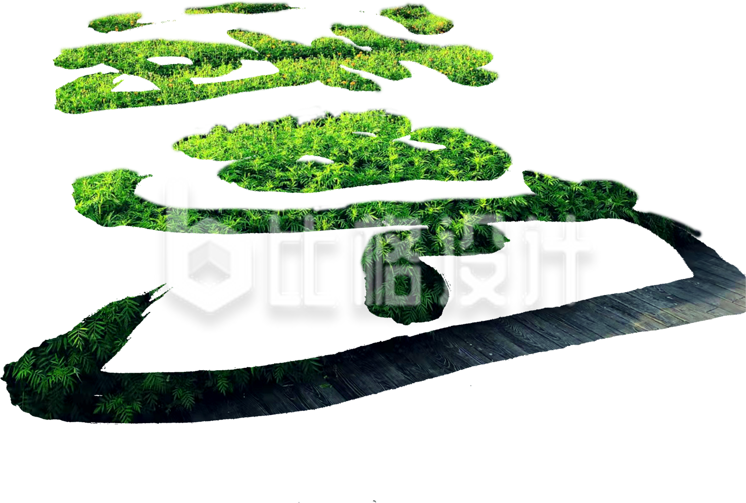 绿意盎然的创意小草造型宣传物料设计