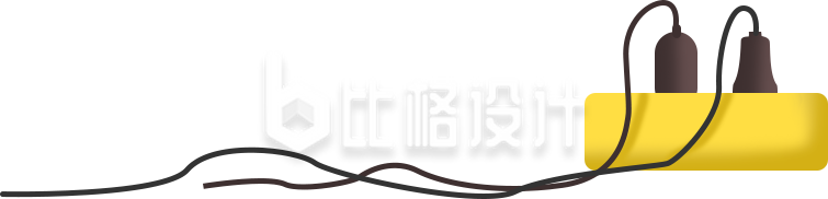 黄色插座插排形象图，适用于家电类宣传