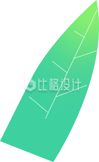 清新绿叶造型图，绿植主题装饰物料
