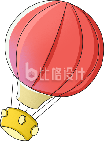 可爱热气球插画 趣味漂浮素材装饰图