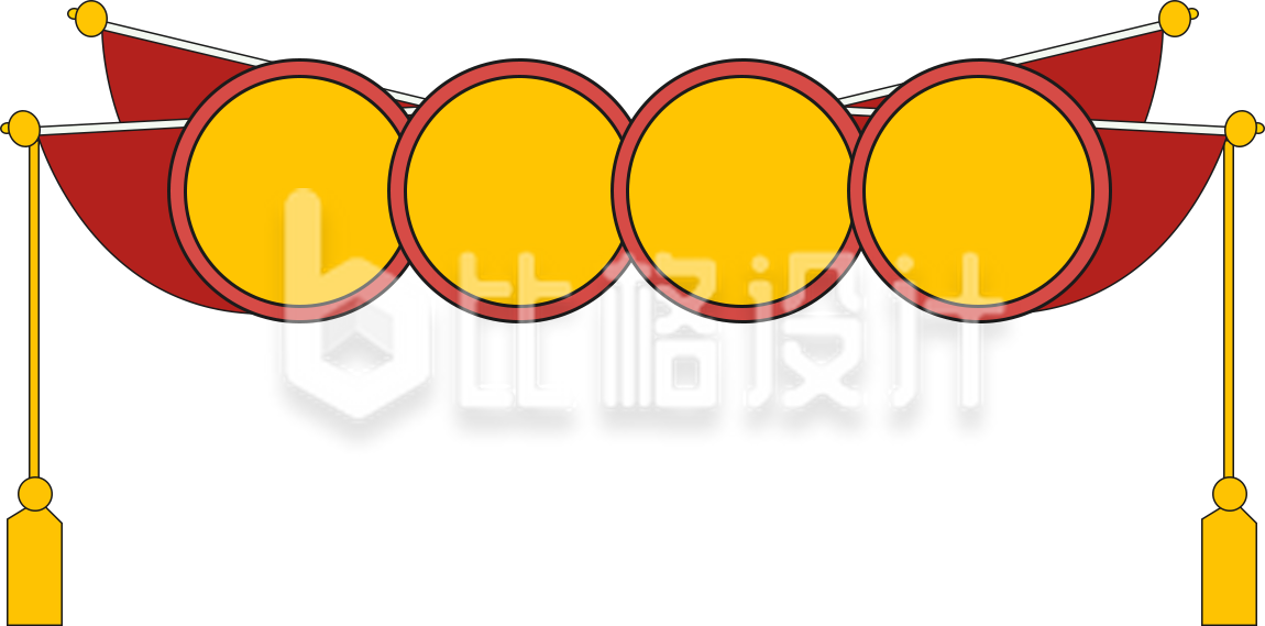 红黄相间特色旗帜装饰物料