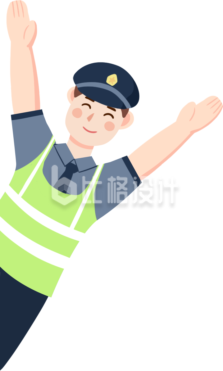 交警手绘趣味人物