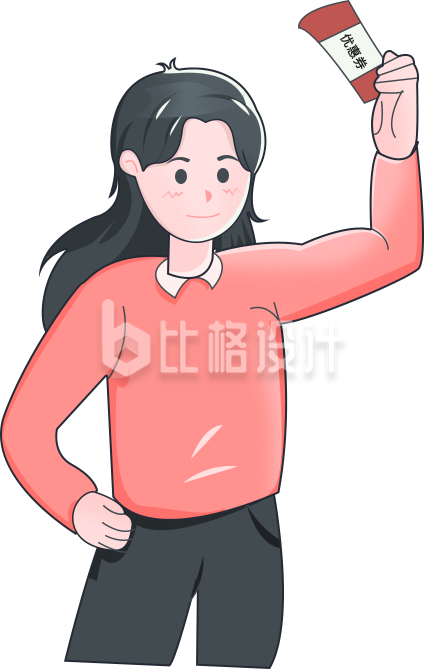 可爱小女孩手绘趣味