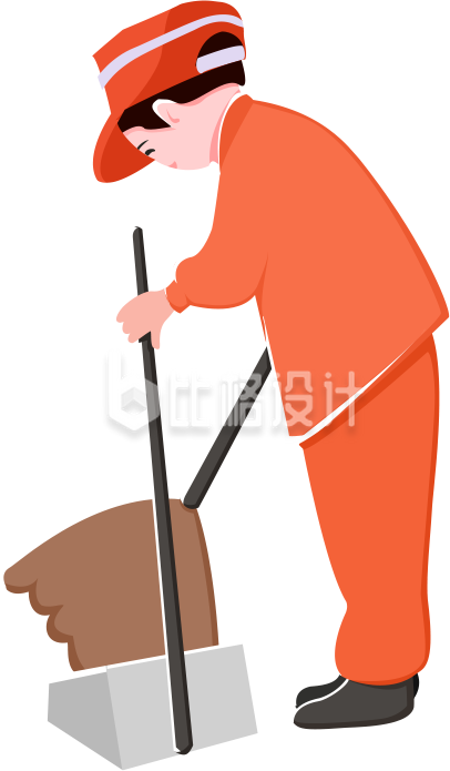 环卫工人人物手绘趣味